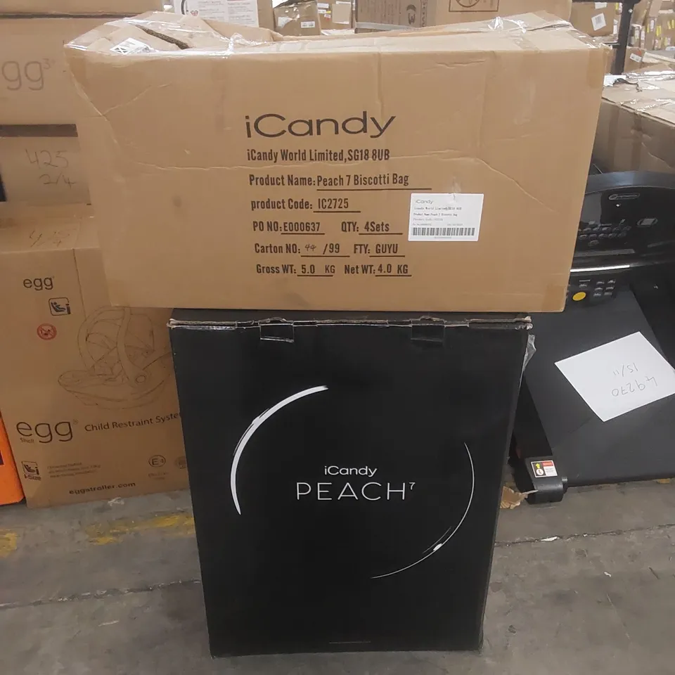 BOXED ICANDY PEACH 7 BISCOTTI ON BLONDE BABY STROLLER & ACCESSORY PACK (2 BOXES)