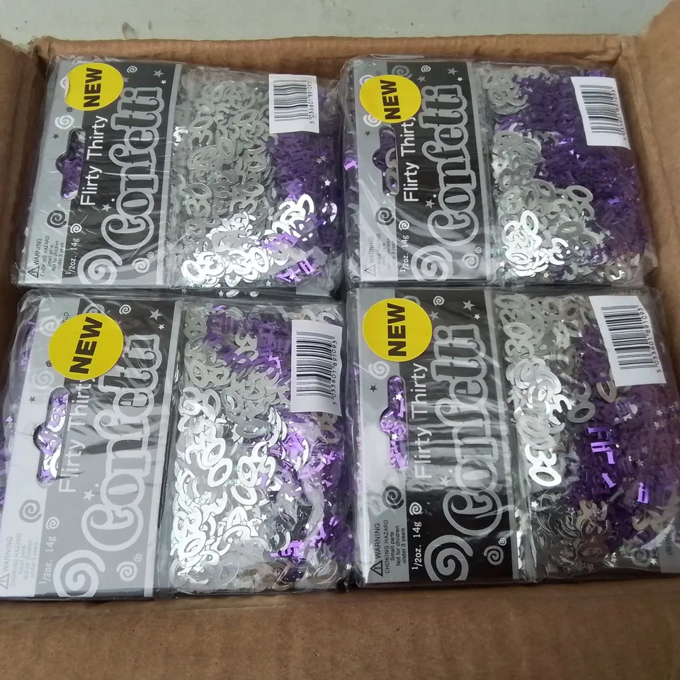 LOT OF 13 BOXES OF BRAND NEW FLIRTY THIRTY CONFETTI - 144 PIECES PER BOX 1872 TOTAL