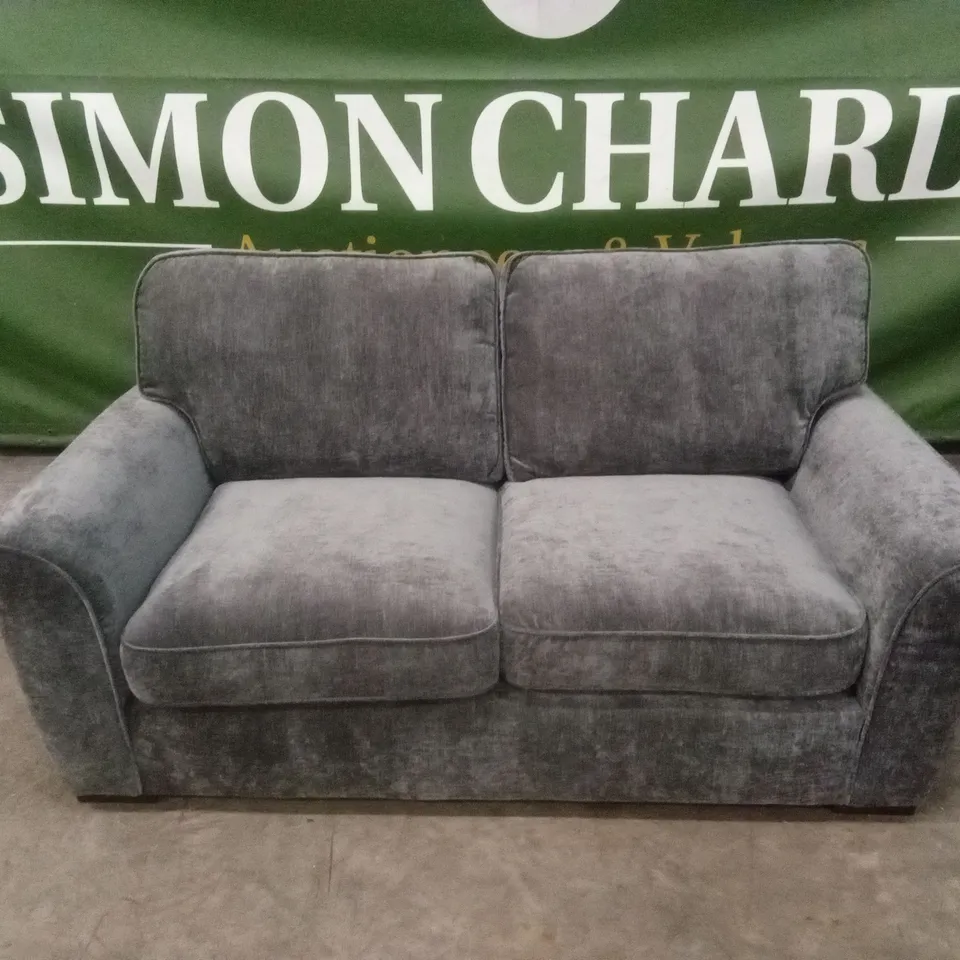 HARLOW 2 SEATER STANDARD BACK FABRIC SOFA - GREY RRP £599