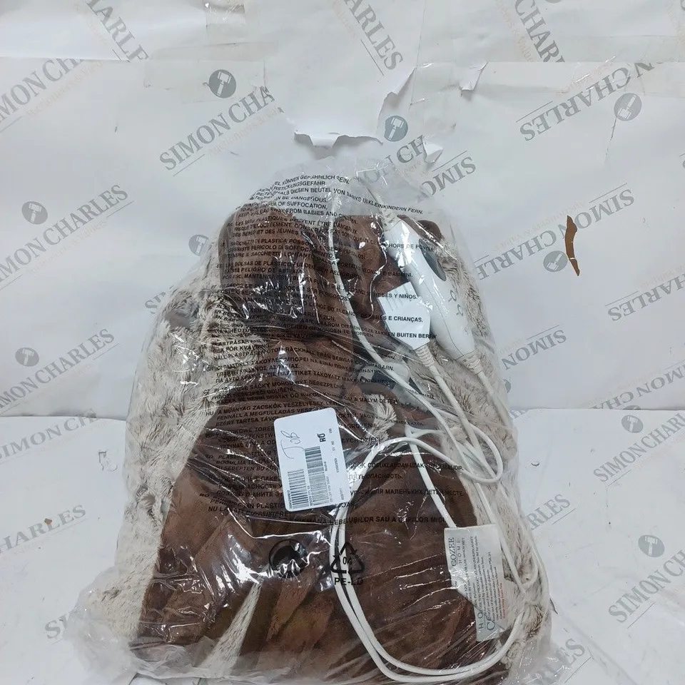 BOXED COZEE HOME LUXURY HEATED THROW IN NEUTRAL/BROWN