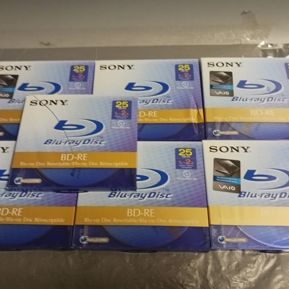 LOT OF 7 SINY 25GB BD-RE BLUE RAY DISCS