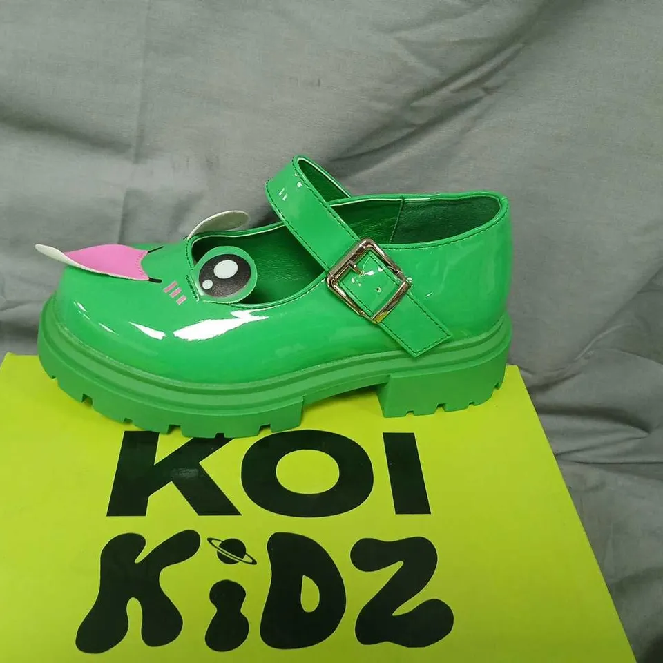 BRAND NEW BOXED KOI KIDZ LIL' TIRA CHEEKY FROG MARY JANES – KA00262-UK13K, UK 13 (KIDS)