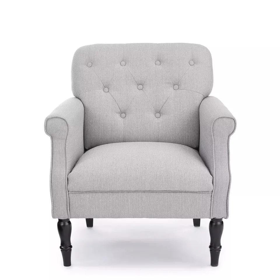 BOXED VERY HOME PIEPER FABRIC ACCENT CHAIR IN GREY - COLLECTION ONLY