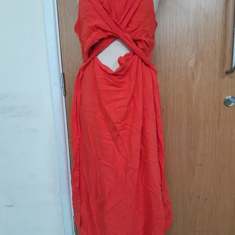 ANTHROPOLOGIE MID PART DRESS IN TANGERINE - UK 16