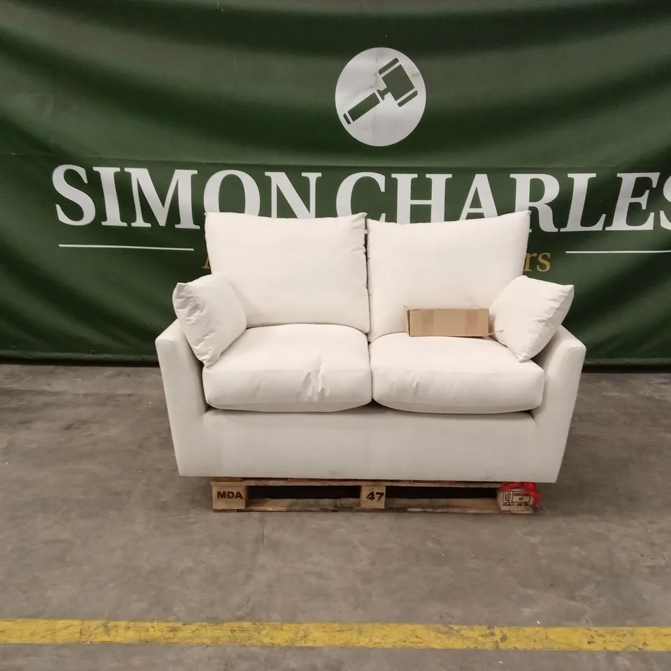 LANGDON 2 SEATER SOFA, CREAM HOUSE PLUSH FABRIC