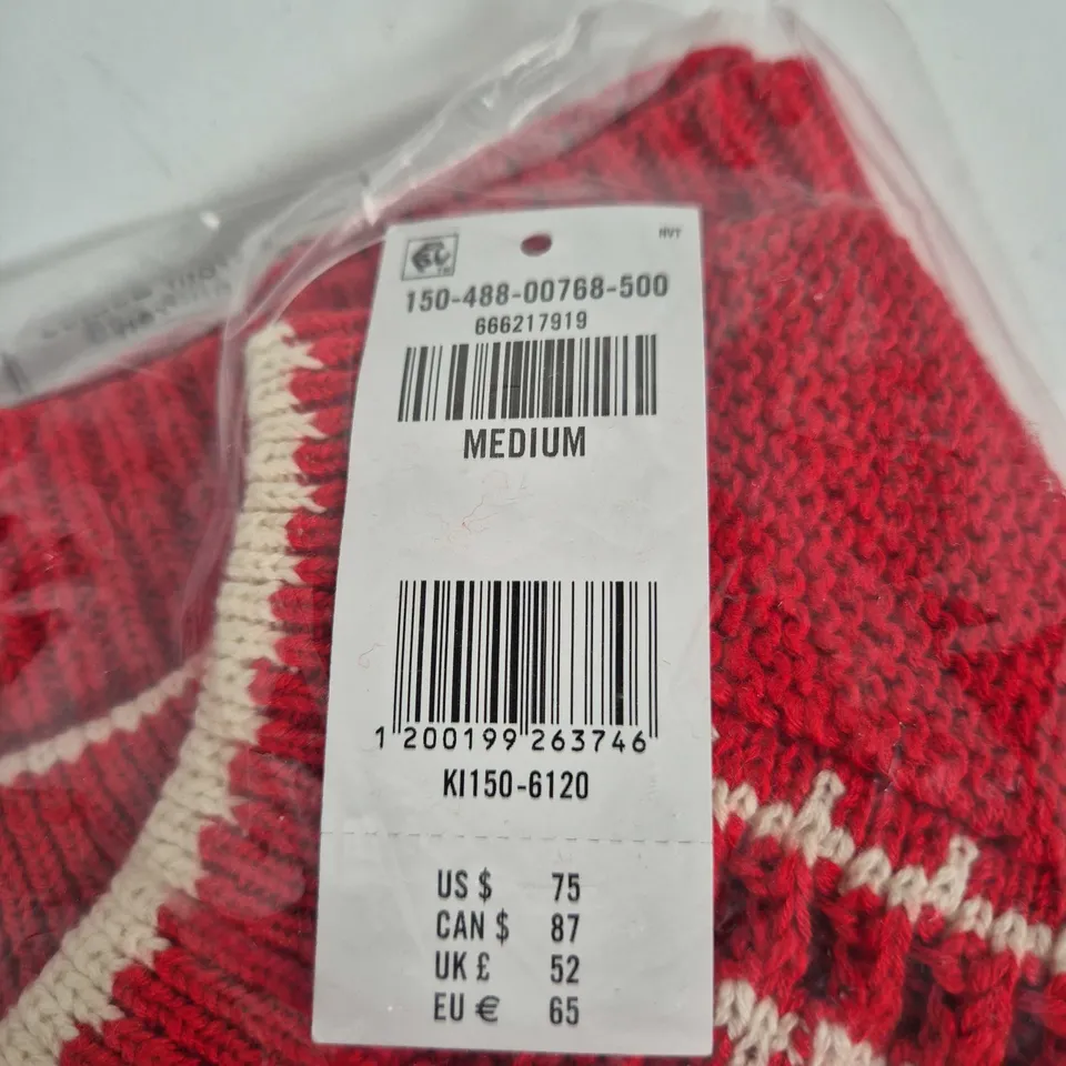ABERCROMBIE & FITCH RED KNIT SWEATER – UK MEDIUM (US MEDIUM) 