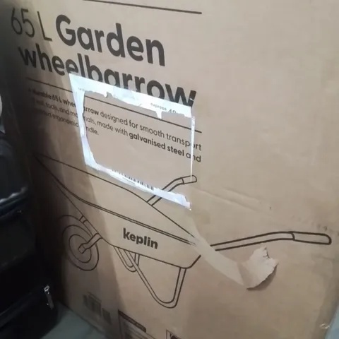 BOXED KEPLIN 65L GARDEN WHEELBARROW