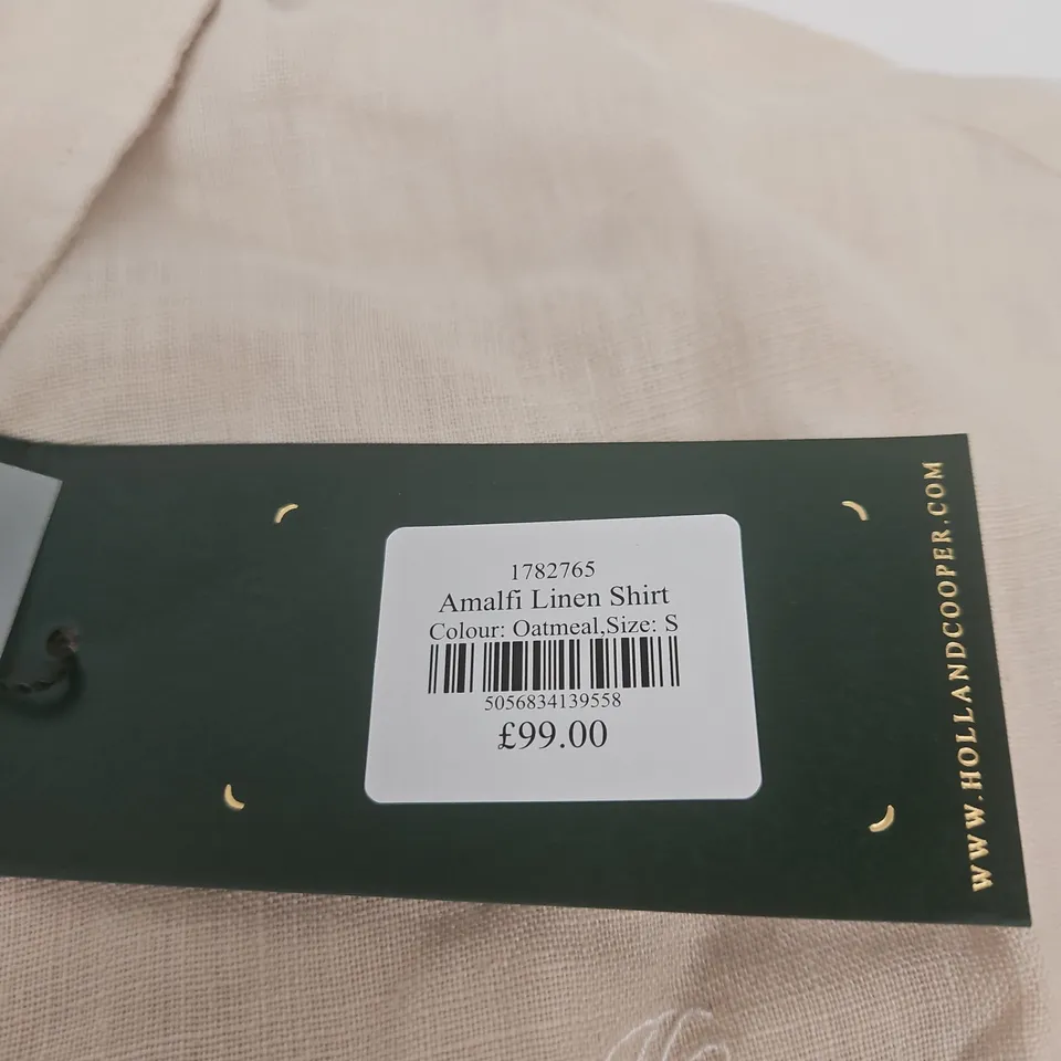 HOLLAND COOPER AMALFI LINEN SHIRT – OATMEAL, SIZE S
