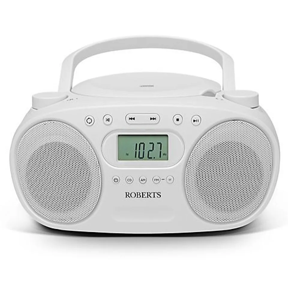 ROBERTS ZOOMBOX FM/AM RADIO WITH CD PLAYER WHITE