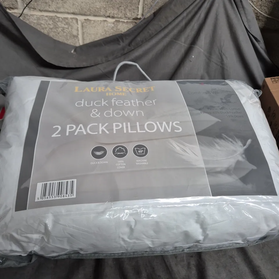LAURA SECRET HOME DUCK FEATHER & DOWN 2 PACK PILLOWS