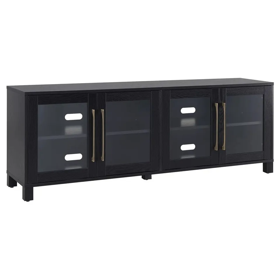 BOXED QUINCY TV STAND FOR TV'S UP TO 80" -BLACK GRAIN FINISH-
