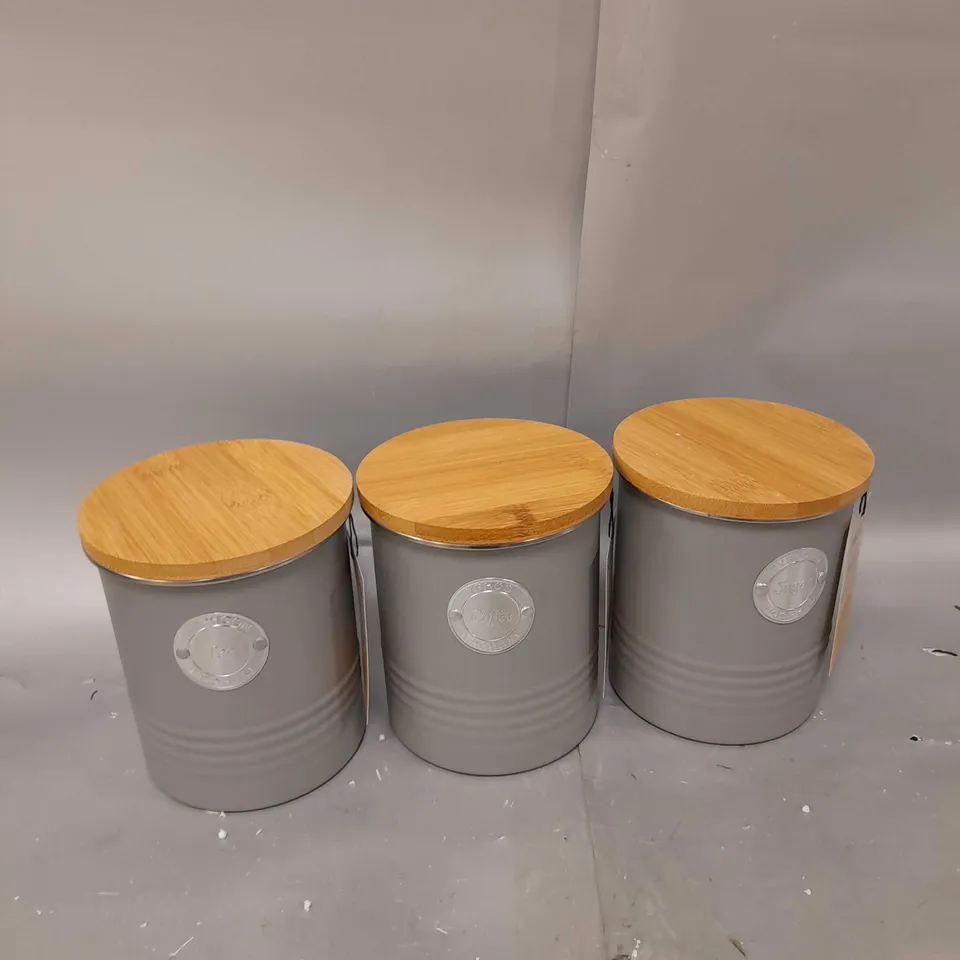 BOXED LIVING GREY 3PC T/C/S STORAGE SET  RRP £40