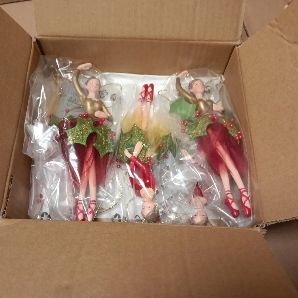 LOT OF 6 AS NEW GISELLA GRAHAM BALLERINA THEMED HANGING TREE DECORATIONS