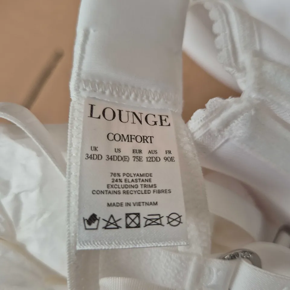 LOUNGE COMFORT WHITE BRA UK 34DD