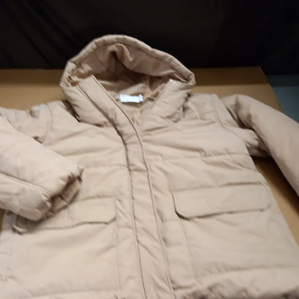 ASOS PADDED COAT IN LIGHT BROWN - UK 10