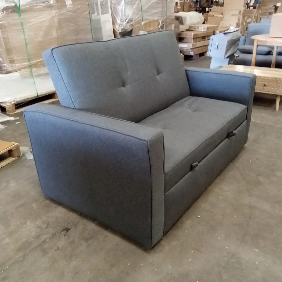 BEVERS 2 SEATER LINEN BLEND SOFA BED - GREY