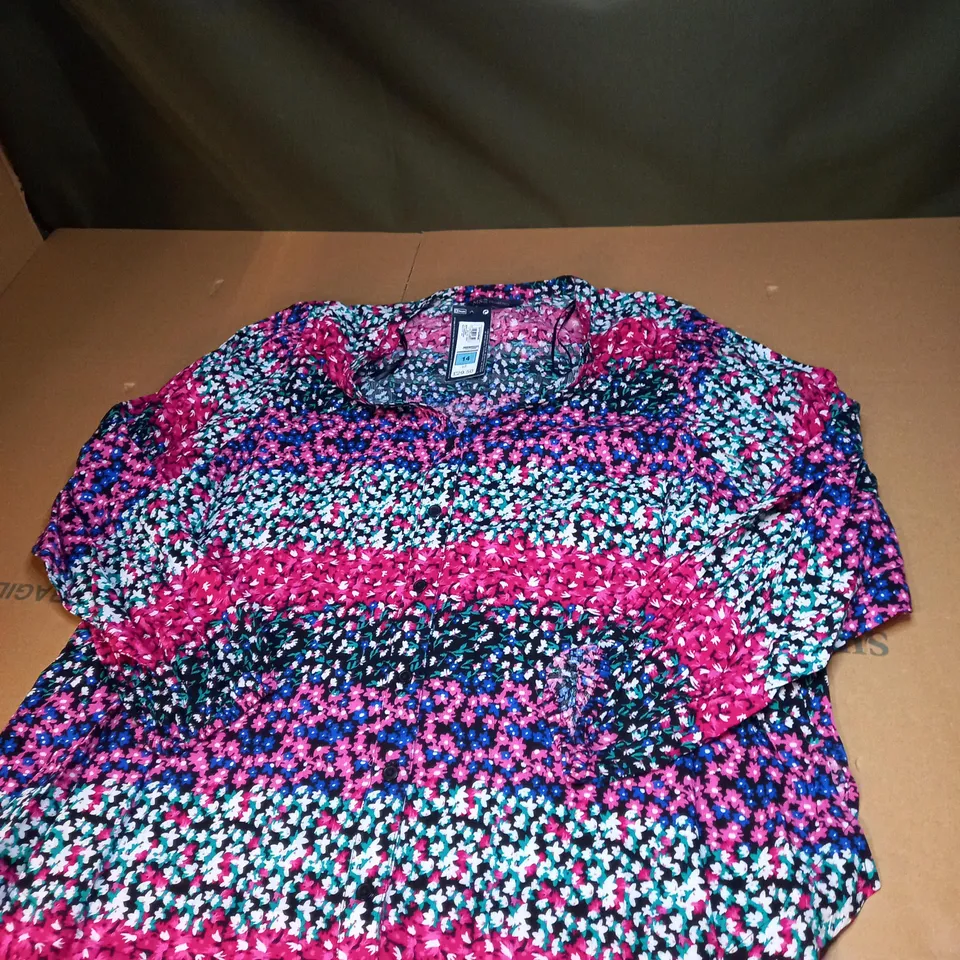 WOMENS FLORAL PATTERN BUTTONED SHIRIT SIZE 14