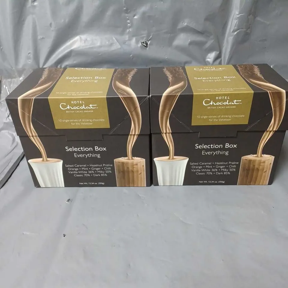 2 X BOXED HOTEL CHOCOLAT THE EVERYTHING HOT CHOCOLATE SACHET SELECTION  RRP £29