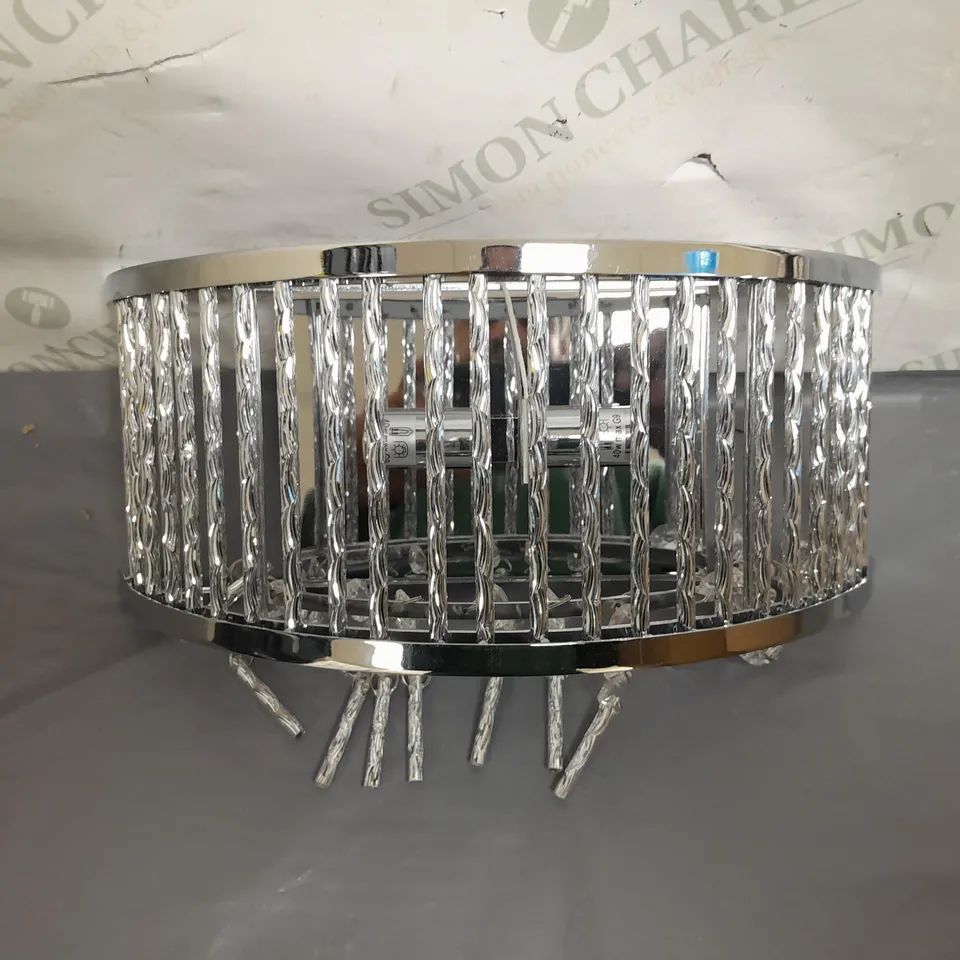 BOXED DAR LIGHTING NANTES 2 LIGHT WALL LIGHT POLISHED CHROME ALUMINIUM