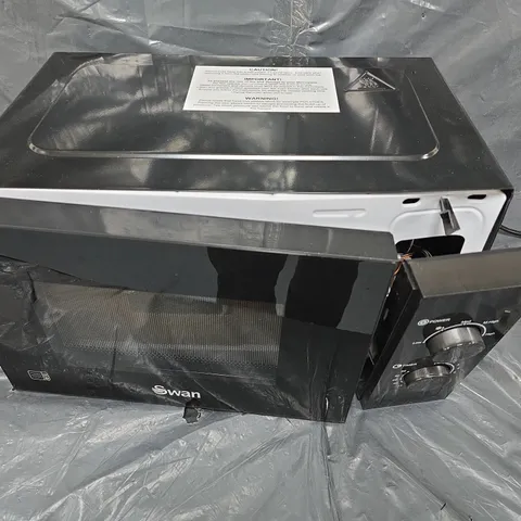 SWAN 20L 700W MANUAL MICROWAVE - BLACK - COLLECTION ONLY