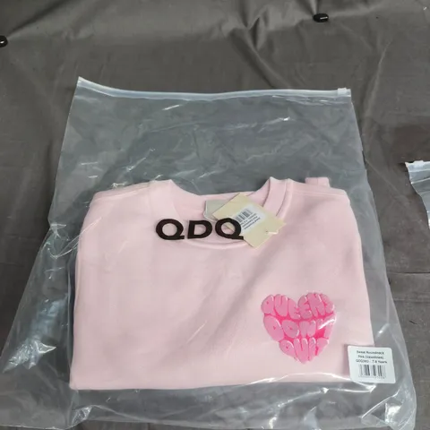 QDQ SWEATSHIRT ROUND NECK PINK (VALENTINES) 7-8 YEARS