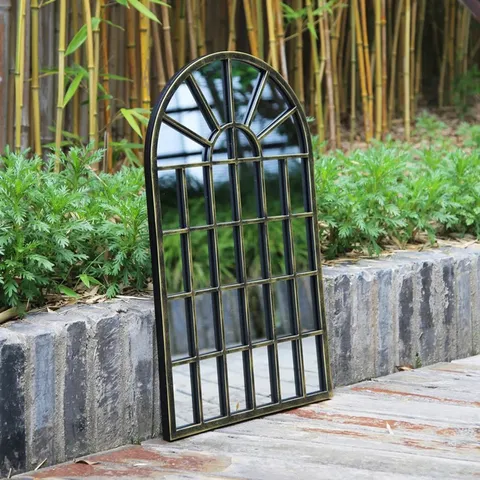 BOXED MILANO METAL ARCH WALL MIRROR 