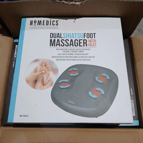 LOT OF 4 BOXED HOMEDICS DUAL SHIATSU FOOT MASSAGERS WITH HEAT