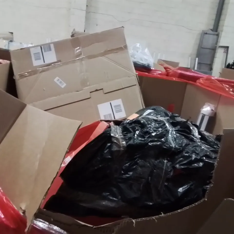 PALLET OF ASSORTED HOUSEHOLD GOODS AND PRODUCTS TO INCLUDE;L-SHAPED DESK,LED MONITOR 