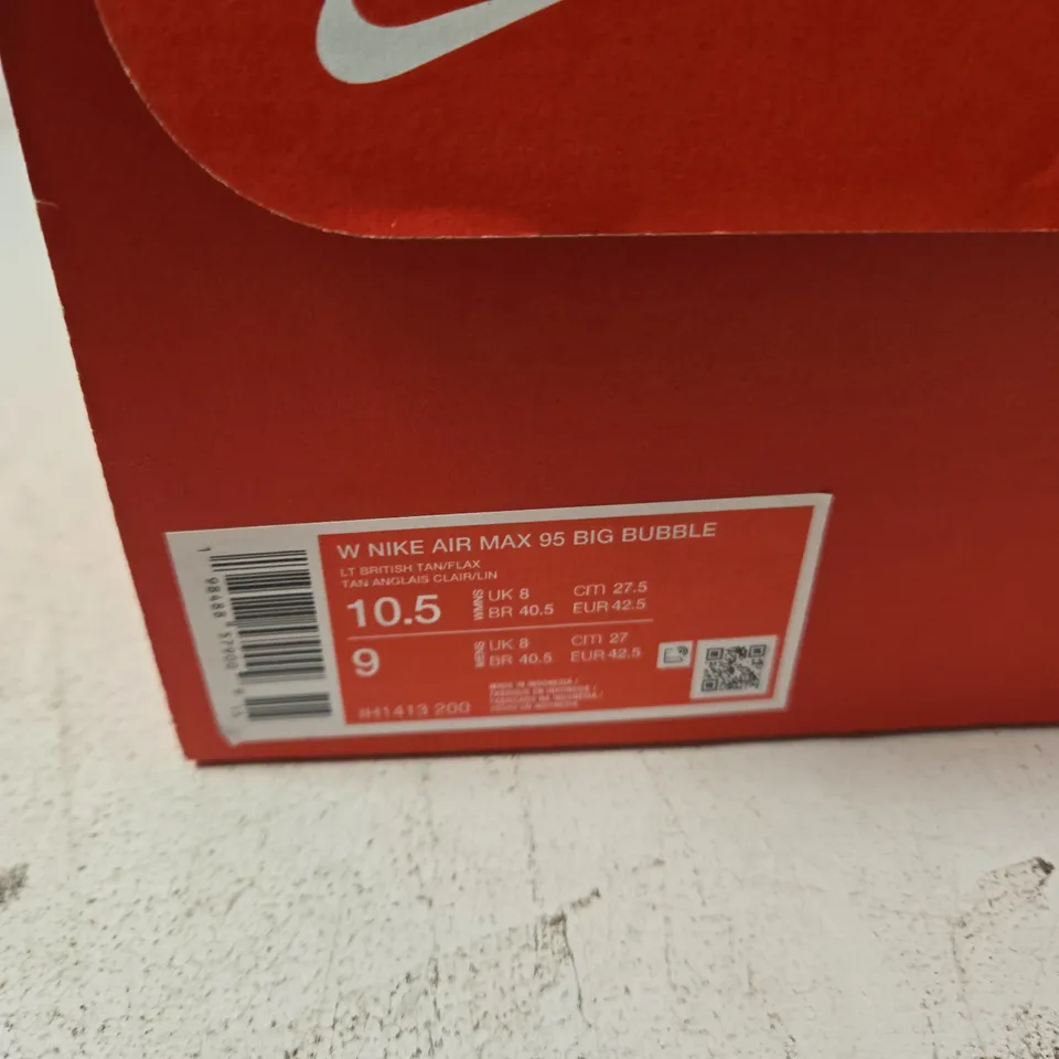 NIKE AIR MAX 95 BIG BUBBLE SNEAKERS – BROWN, UK 8 (US 10.5)