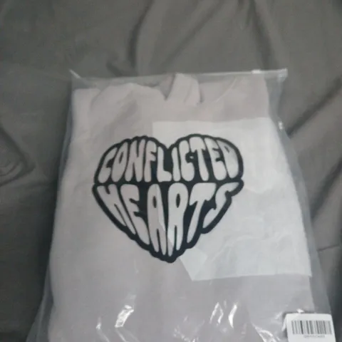 CONFLICTED HEARTS HOODIE GREY SIZE S