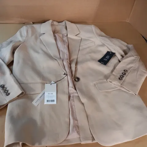 NA-KD RELAXED OVERSIZED BLAZER IN DARK SAND - EU 36