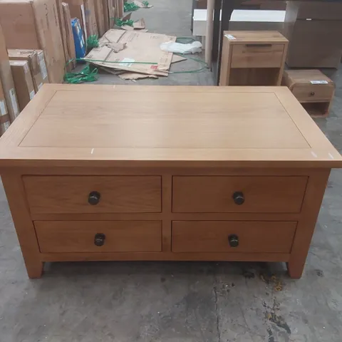 DESIGNER 4-DRAWER SOLID WOOD COFFEE TABLE