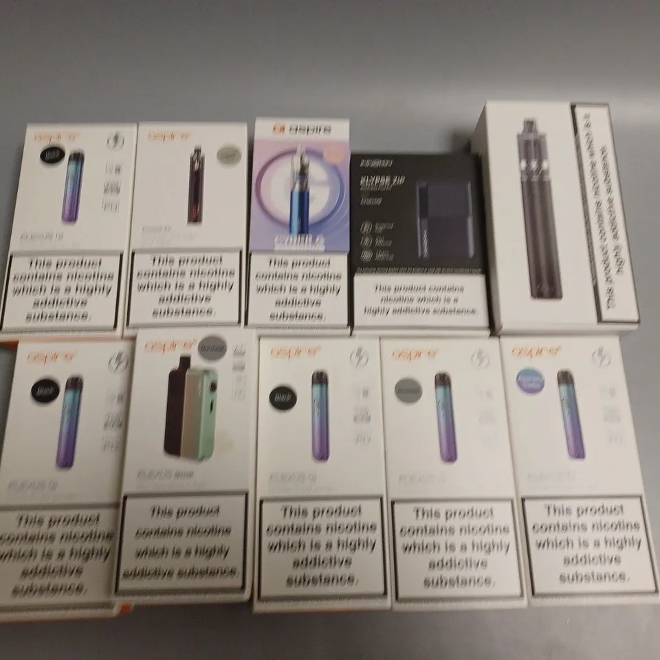 APPROXIMATELY 10 ASSORTED E-CIGARETTE PRODUCTS TO INCLUDE ASPIRE & INNOKIN 