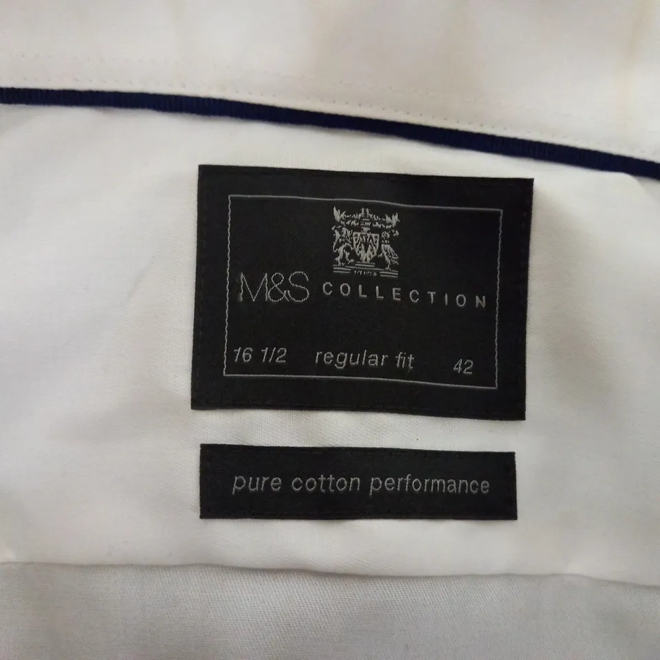 M&S FULL SUIT INCLUDING TROUSERS, SHIRT AND WAISTCOAT AND JACKET - SEE SIZES BELOW