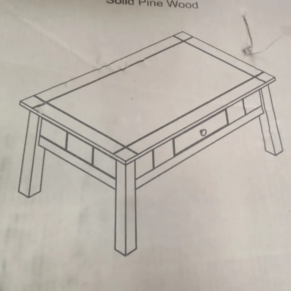 BOXED MCDUFFIE SOLID WOOD COFFEE TABLE WITH STORAGE 