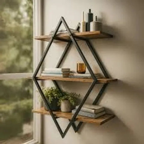BOXED LORENZA DIAMOND FLOATING SHELF
