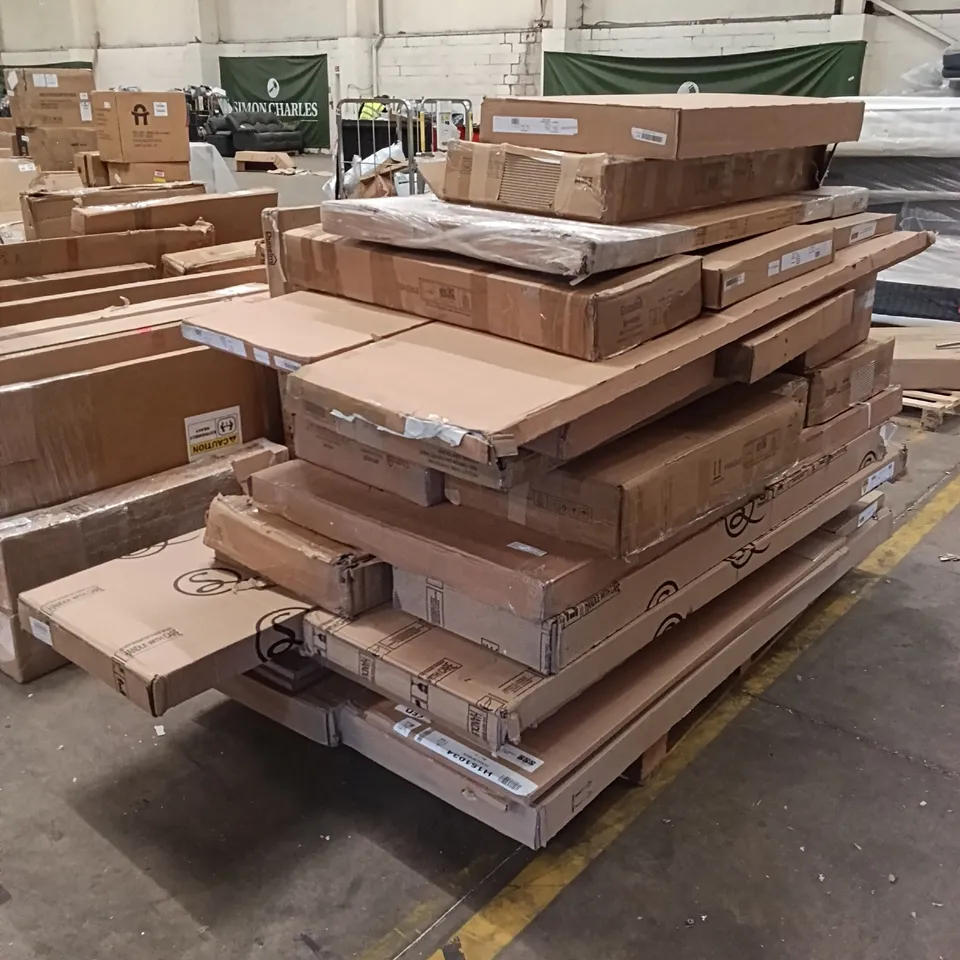 PALLET OF ASSORTED, INCOMPLETE FURNITURE PARTS AND PIECES 