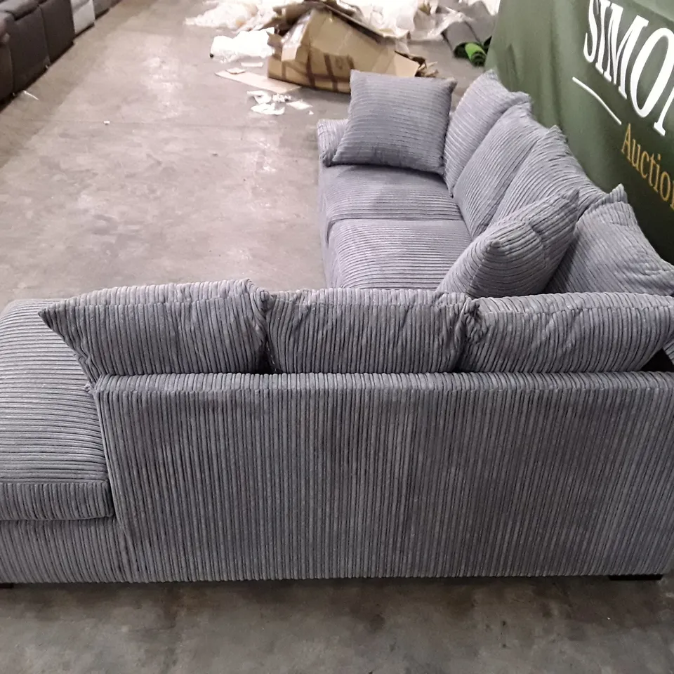 DESIGNER AMALFI SCATTERBACK RH CORNER CHAISE - CHARCOAL CORDUROY FABRIC