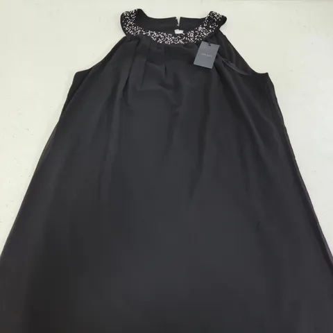 LAURA SCOTT BLACK DRESS WITH BEADED COLLAR β WOMEN'S CLOTHING, UK 16 (EU 42)