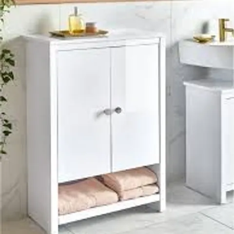 BOXED BRAMFORD LOW BATHROOM CABINET - WHITE GLOSS (1 BOX)