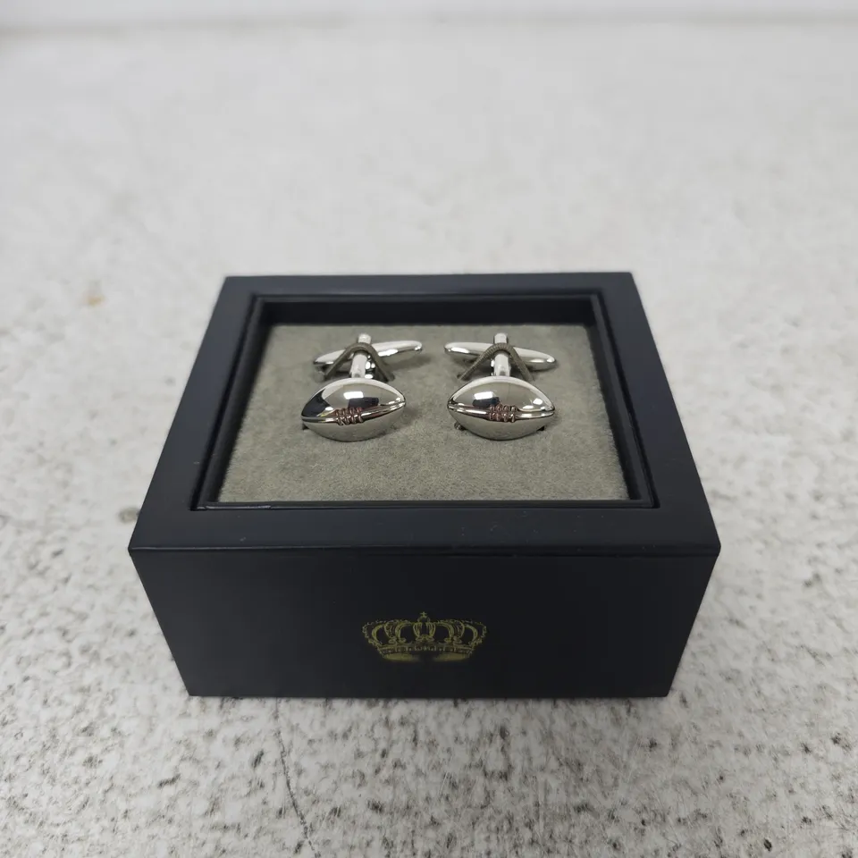 HARVEY MAKIN CUFFLINKS IN BLACK PRESENTATION BOX