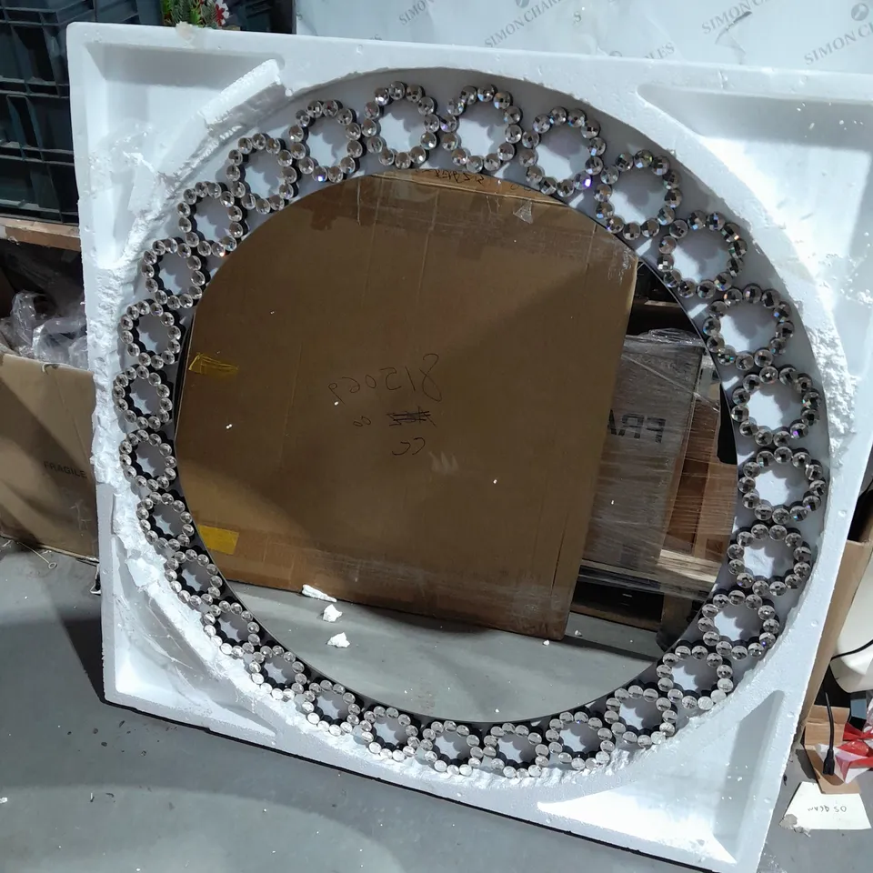 JM BY JULIEN MACDONALD CIRCULAR CRYSTAL WALL MIRROR - COLLECTION ONLY 