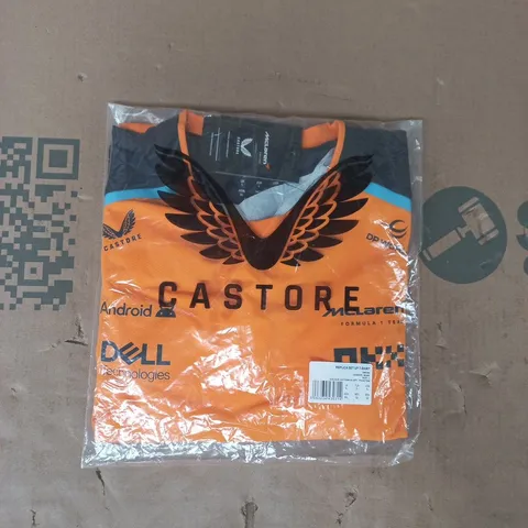 BAGGED CASTORE MCLAREN FORMULA ONE REPLICA T-SHIRT IN ORANGE SIZE LARGE