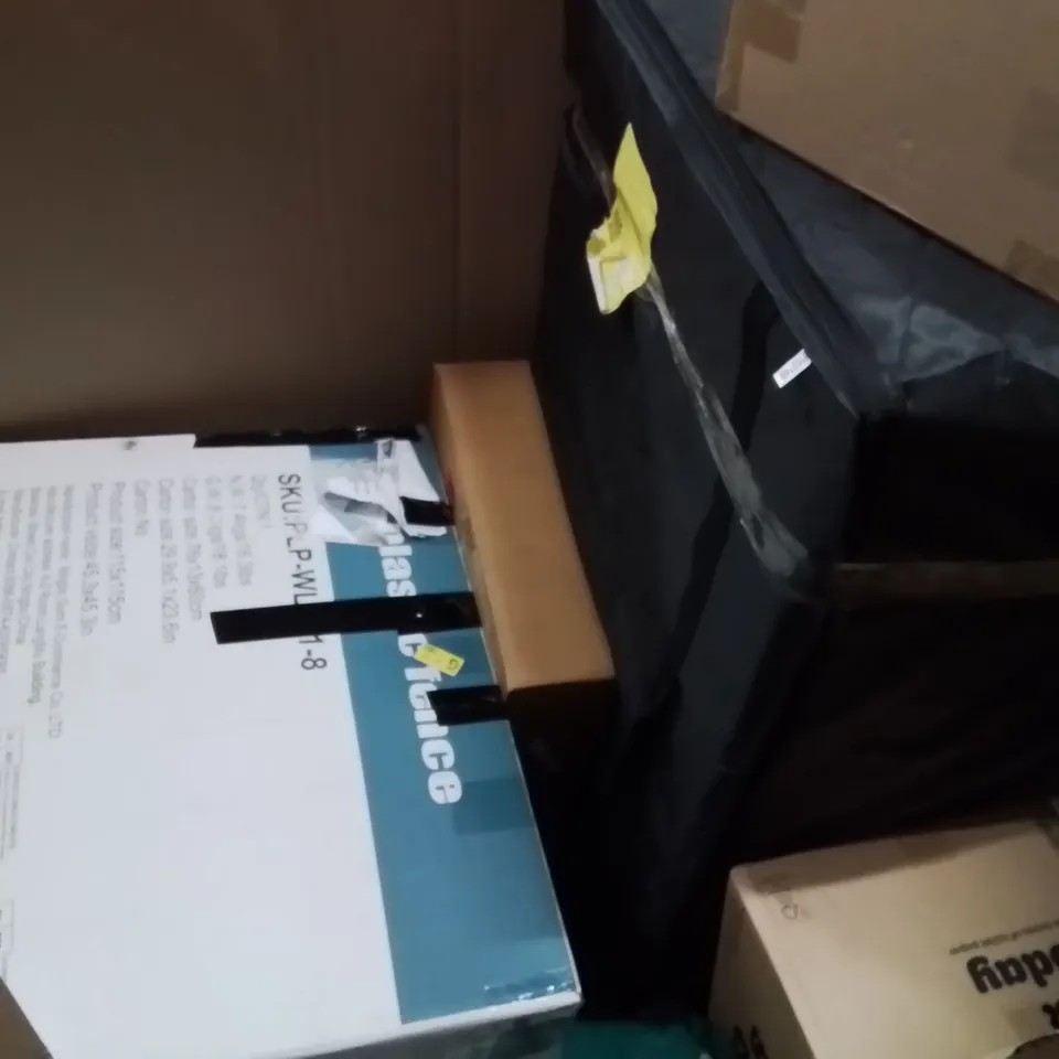 PALLET OF ASSORTED HOUSEHOLD GOODS AND PRODUCTS TO INCLUDE;COOKER HOOD,FENCE,LOGITECH KEYBOARD