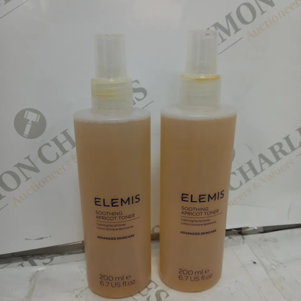 2 X BOXED ELEMIS SOOTHING APRICOT TONER ADVANCED SKINCARE 200ML EACH