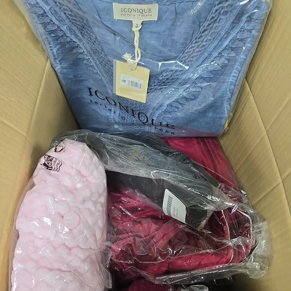 APPROXIMATELY 15 ASSORTED WOMEN'S CLOTHING PRODUCTS IN VARIOUS BRANDS TO INCLUDE ICONIQUE, ROSA FAIA, AUBADE, SLENDERELLA, PRIMA DONNA ETC 