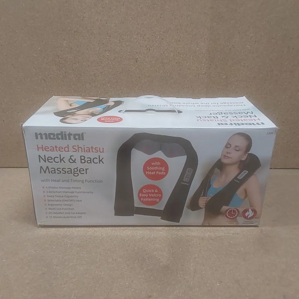 BRAND NEW BOXED MEDITAL HEATED SHIATSU NECK & BACK MASSAGER
