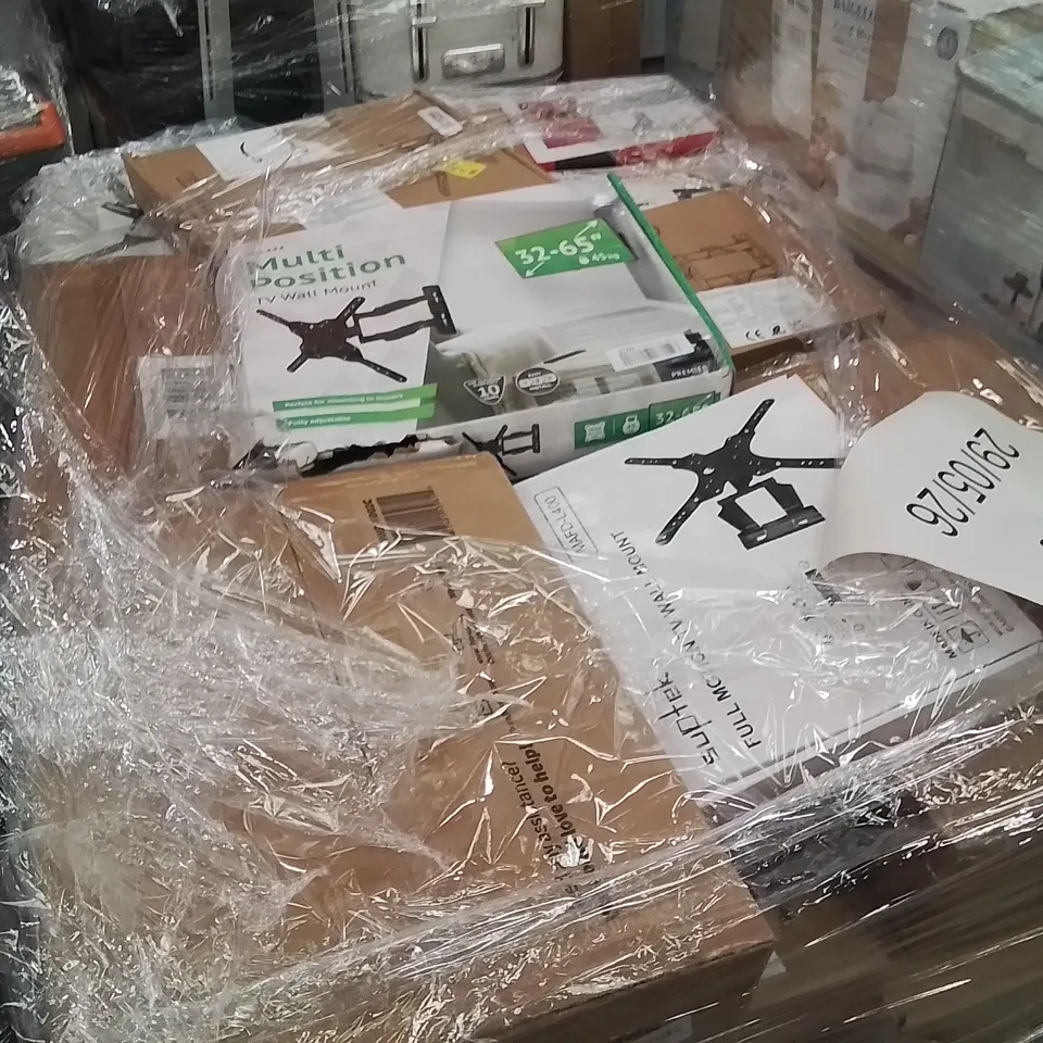 PALLET CONTAINING A LARGE QUANTITY OF WALL MOUNTED BRACKETS