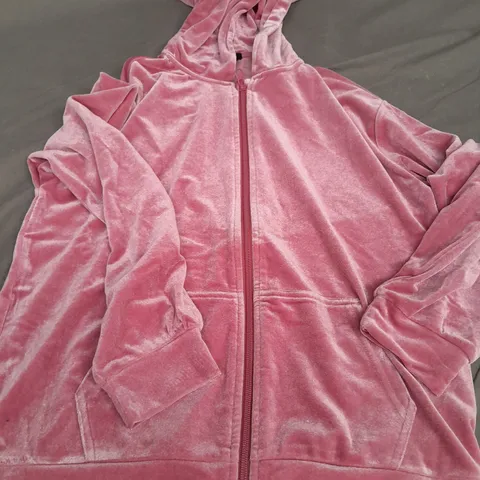 GIRLS VELOUR TRACKSUIT IN PINK - 13YR
