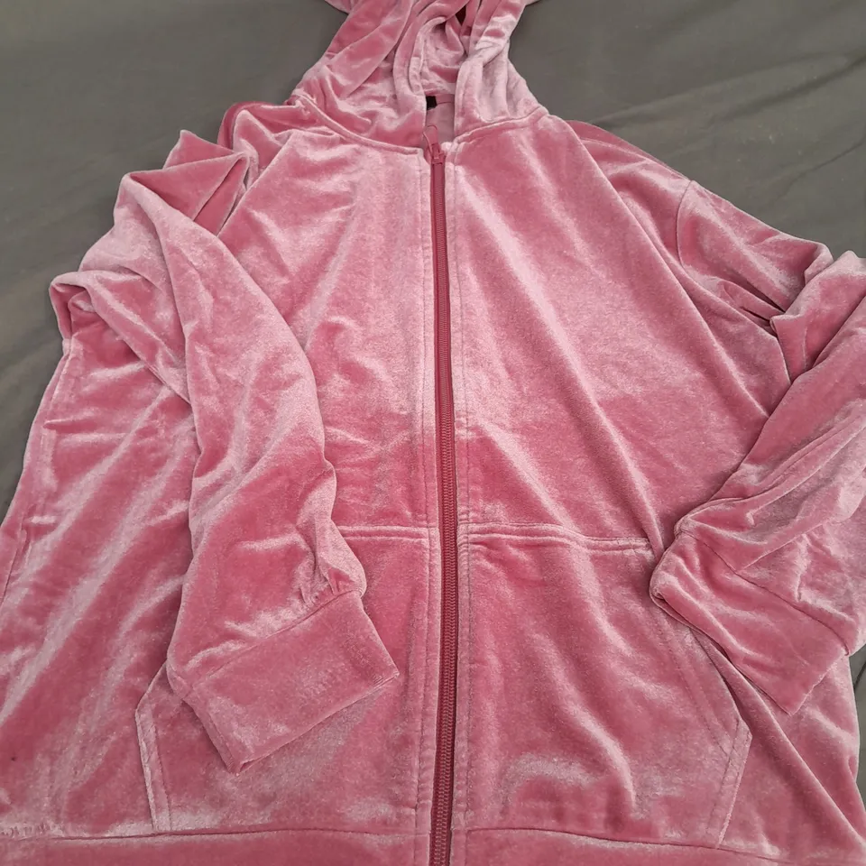 GIRLS VELOUR TRACKSUIT IN PINK - 13YR